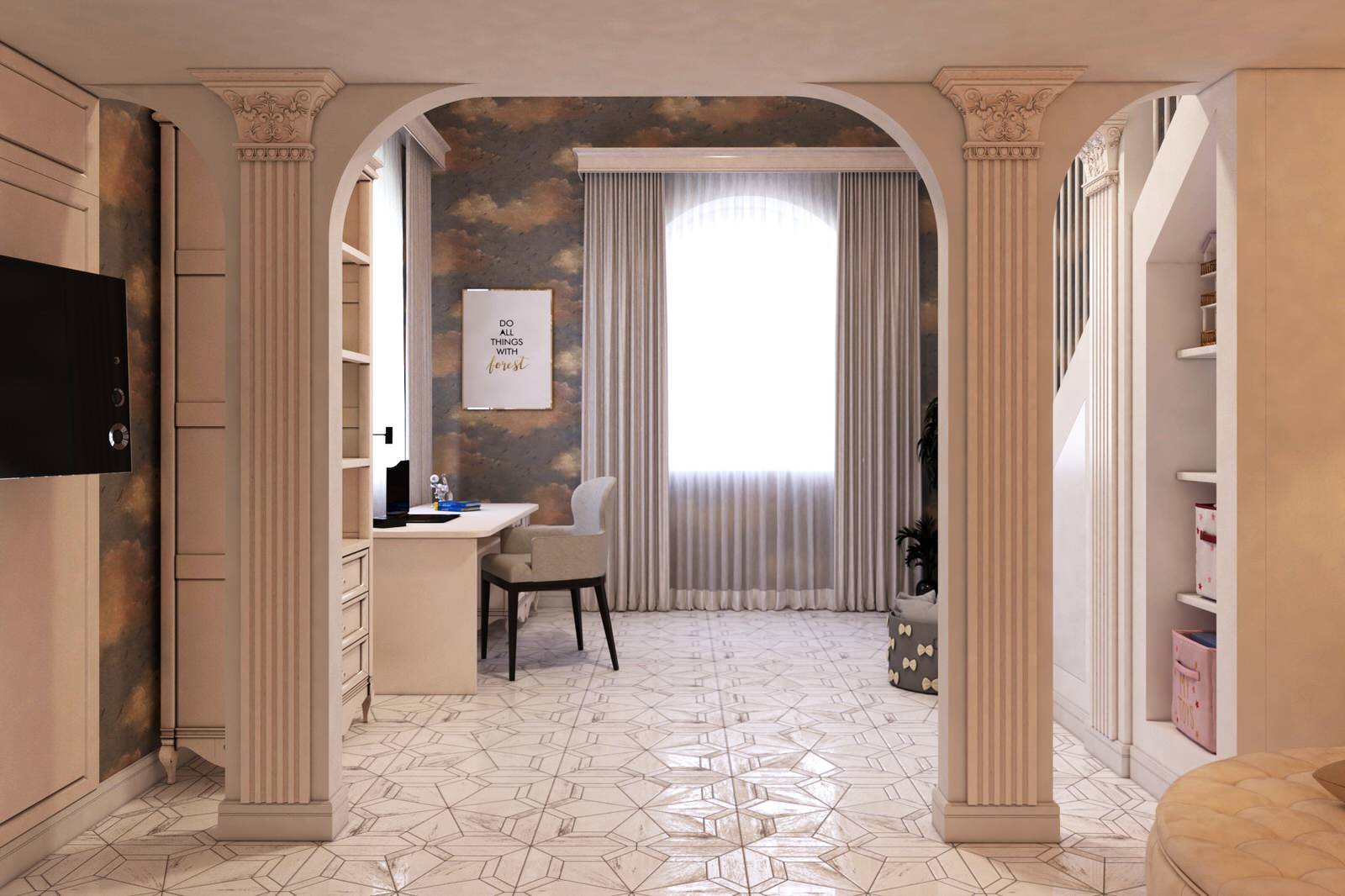 Дизайн детской комнаты в частном доме