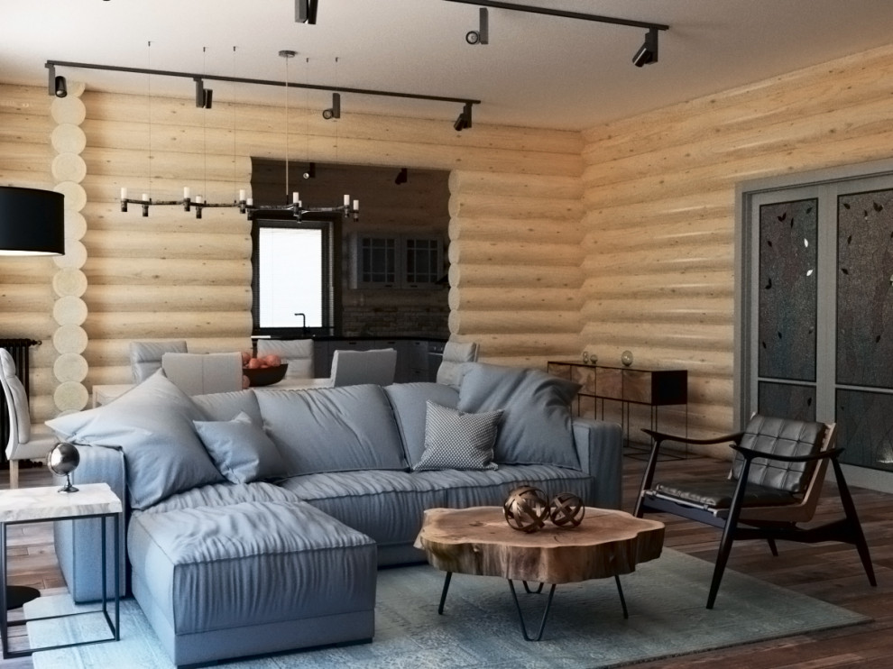 Обложка проекта: Деревянный дом с современным интерьером