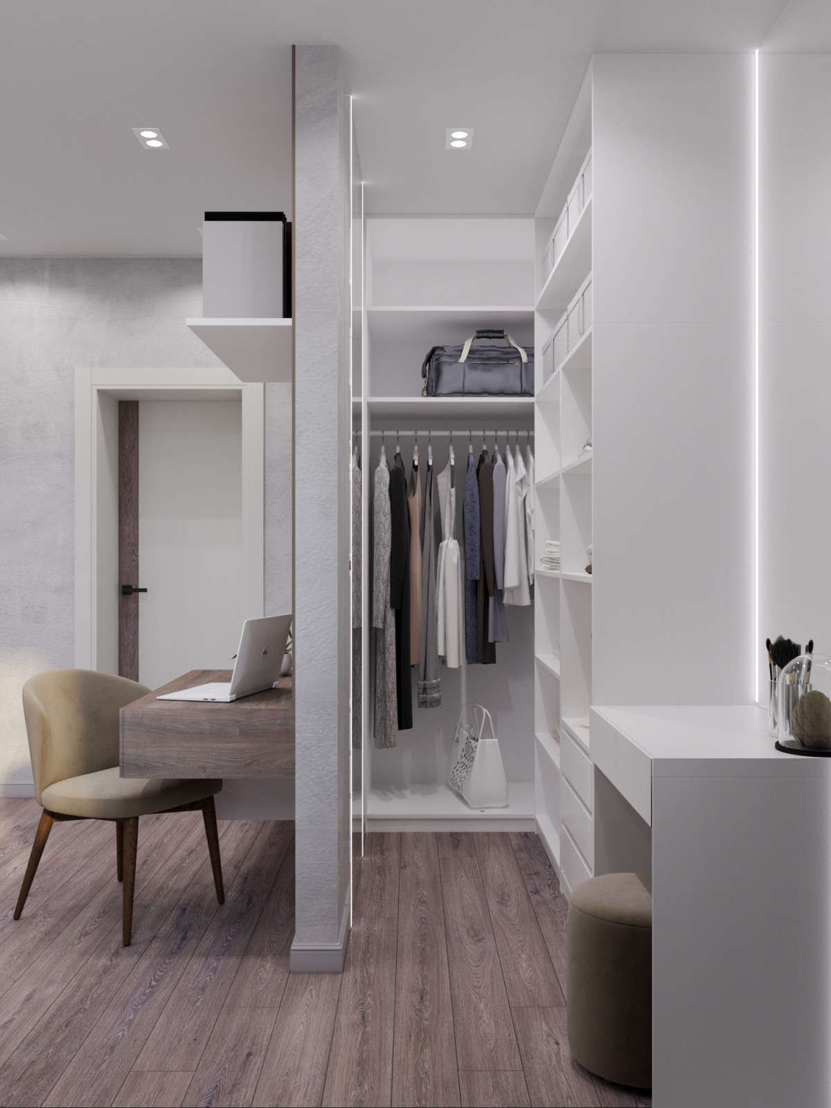 Спальня с гардеробной в загородном доме. Кемеровская обл.