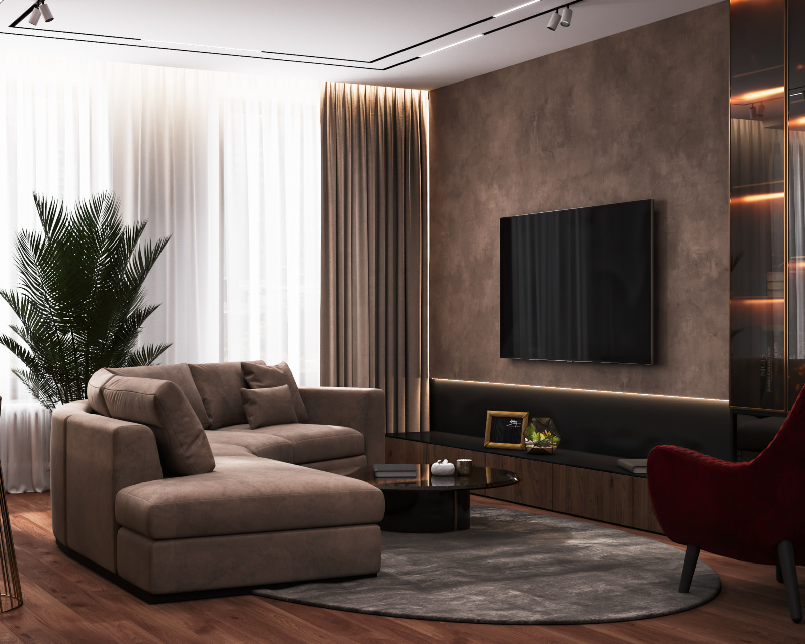 Шоколадно-кофейная квартира для семьи с ребенком в ЖК 1147