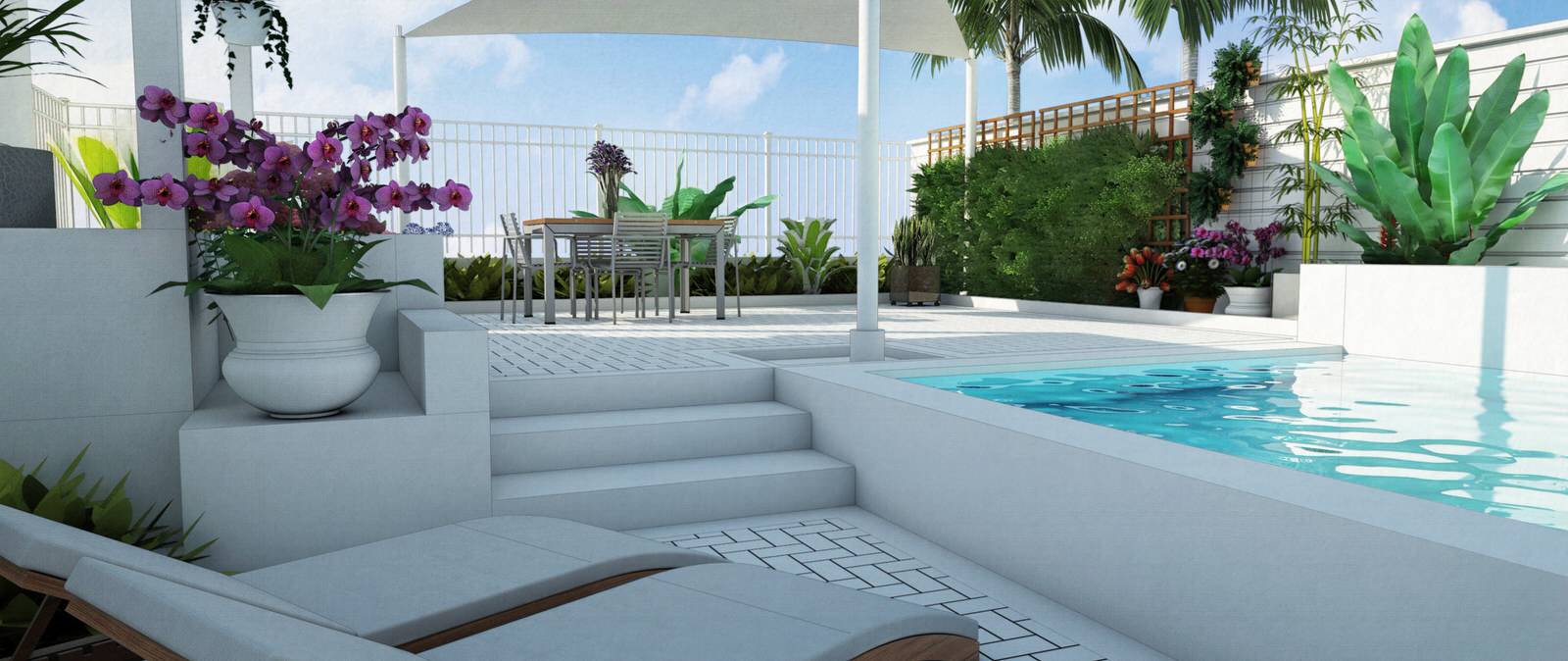 Обложка проекта: Дизайн и благоустройство зоны отдыха с бассейном