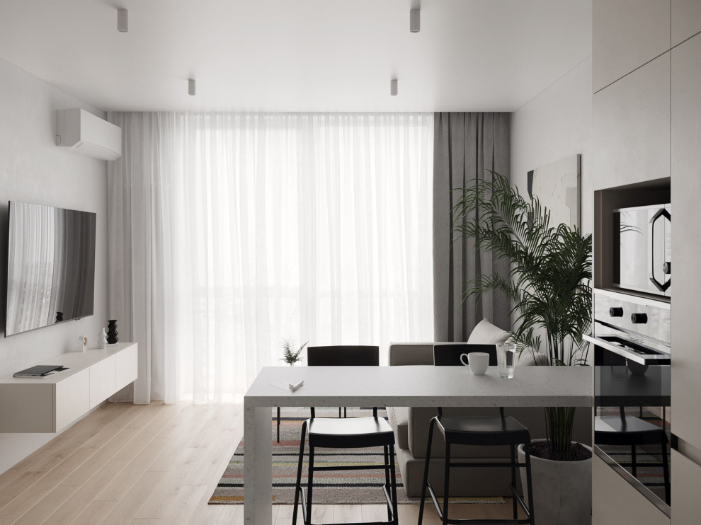 Ascetic and minimalist interior design of apartment
