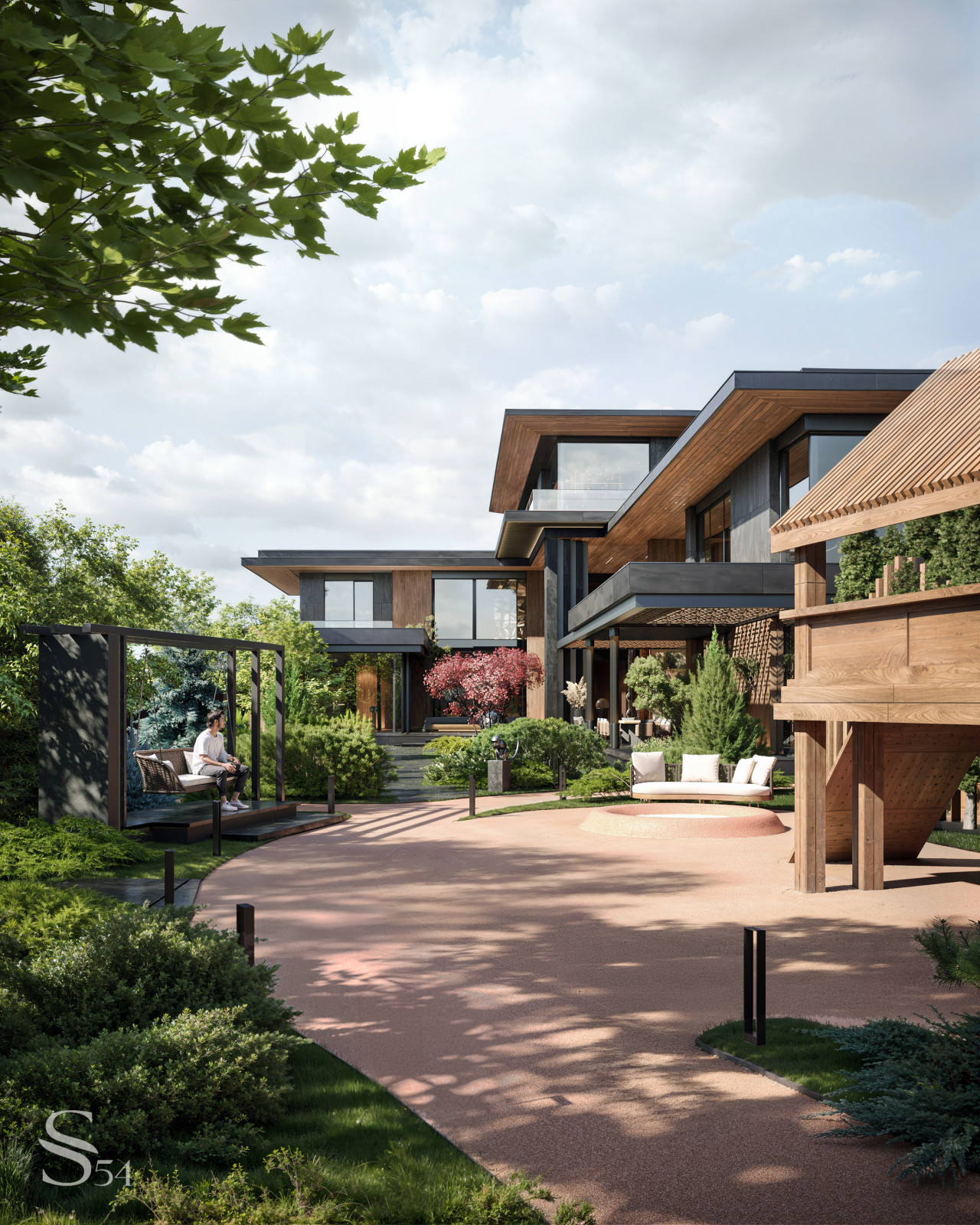 Качели на детской площадке