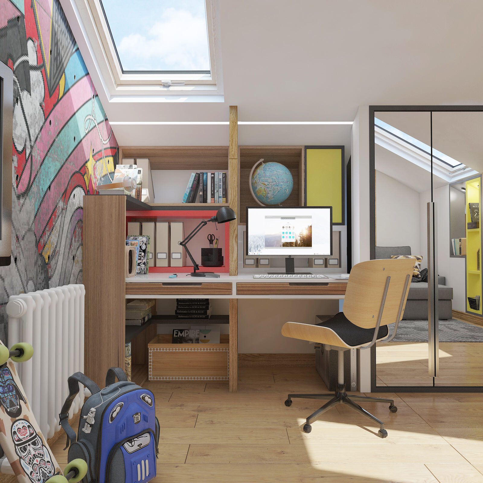 Проект двухуровневой квартиры  в стиле Лофт (135 кв м)