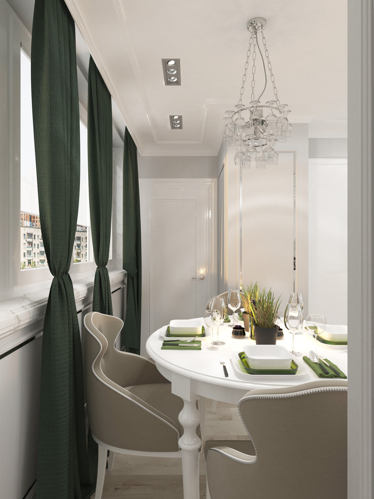 Обложка проекта: Кухня-гостиная в неоклассике