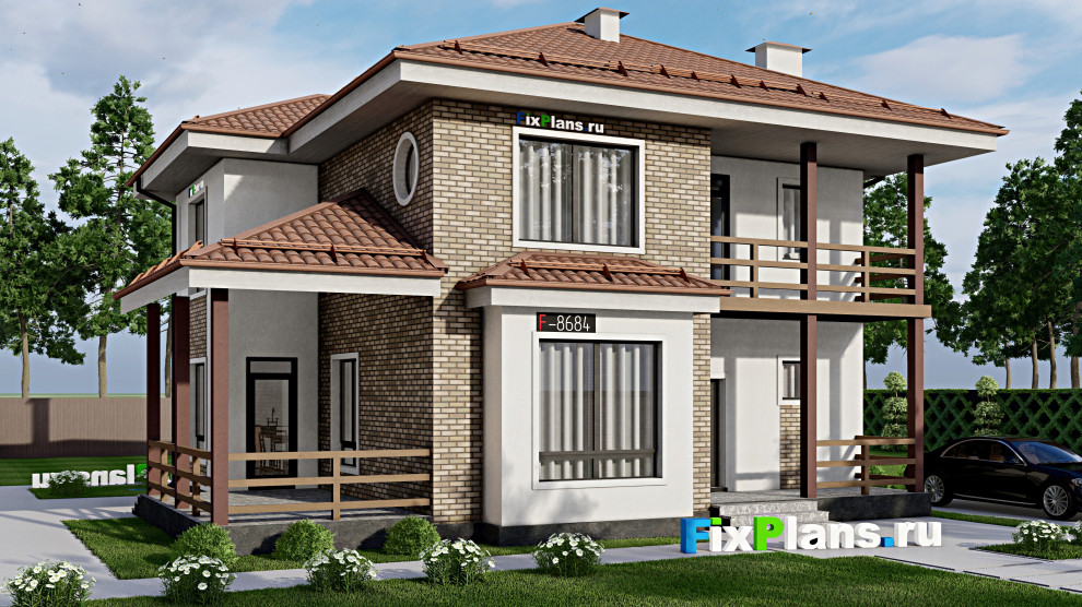 Проект двухэтажного дома 12х13 м S202м2 F-8684
