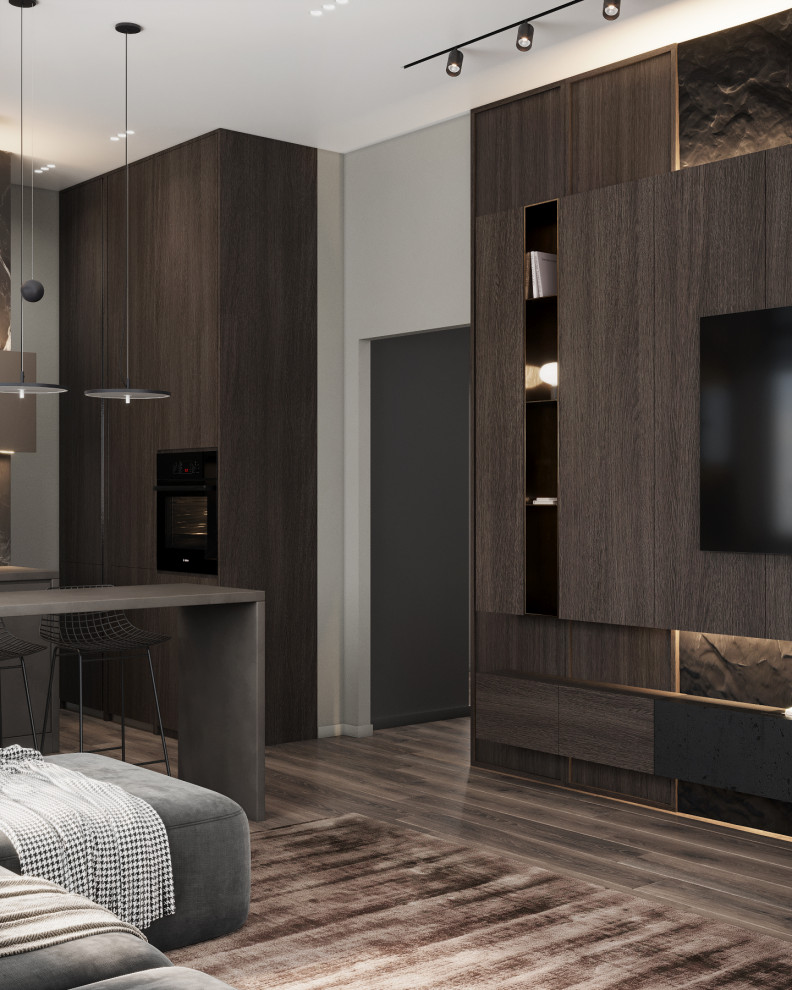 Монохромная квартира с террасой.