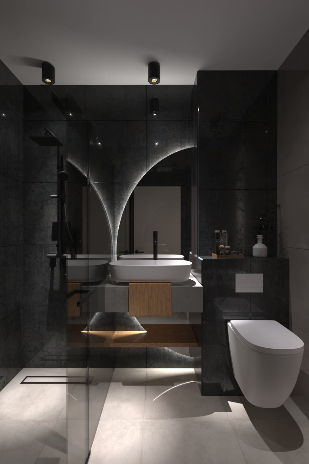 Обложка проекта: Темная ванная комната