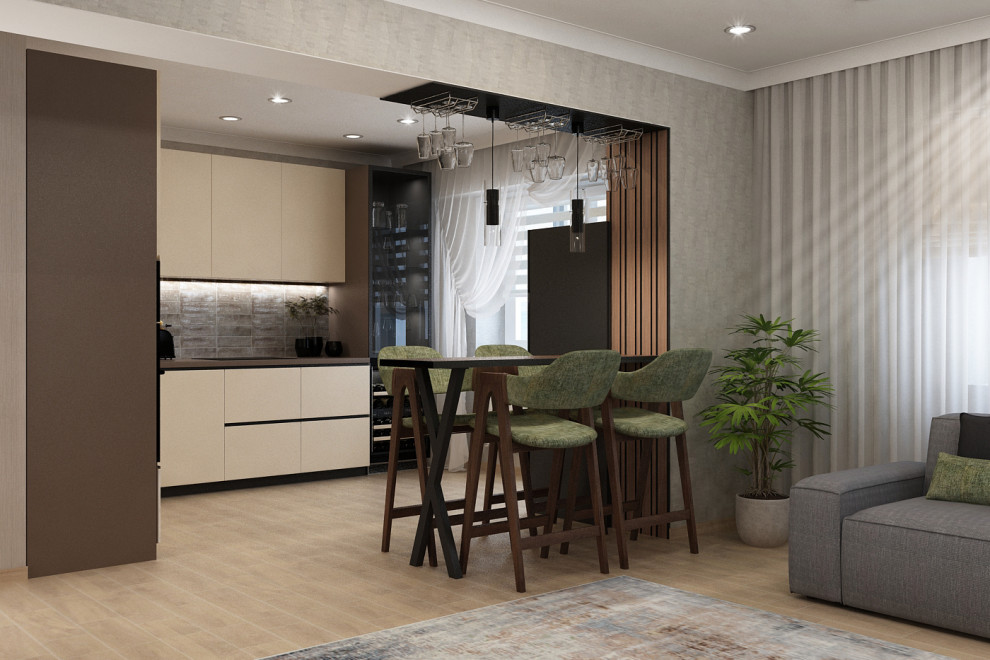 Гостиная-кухня. Визуализация & Реализация