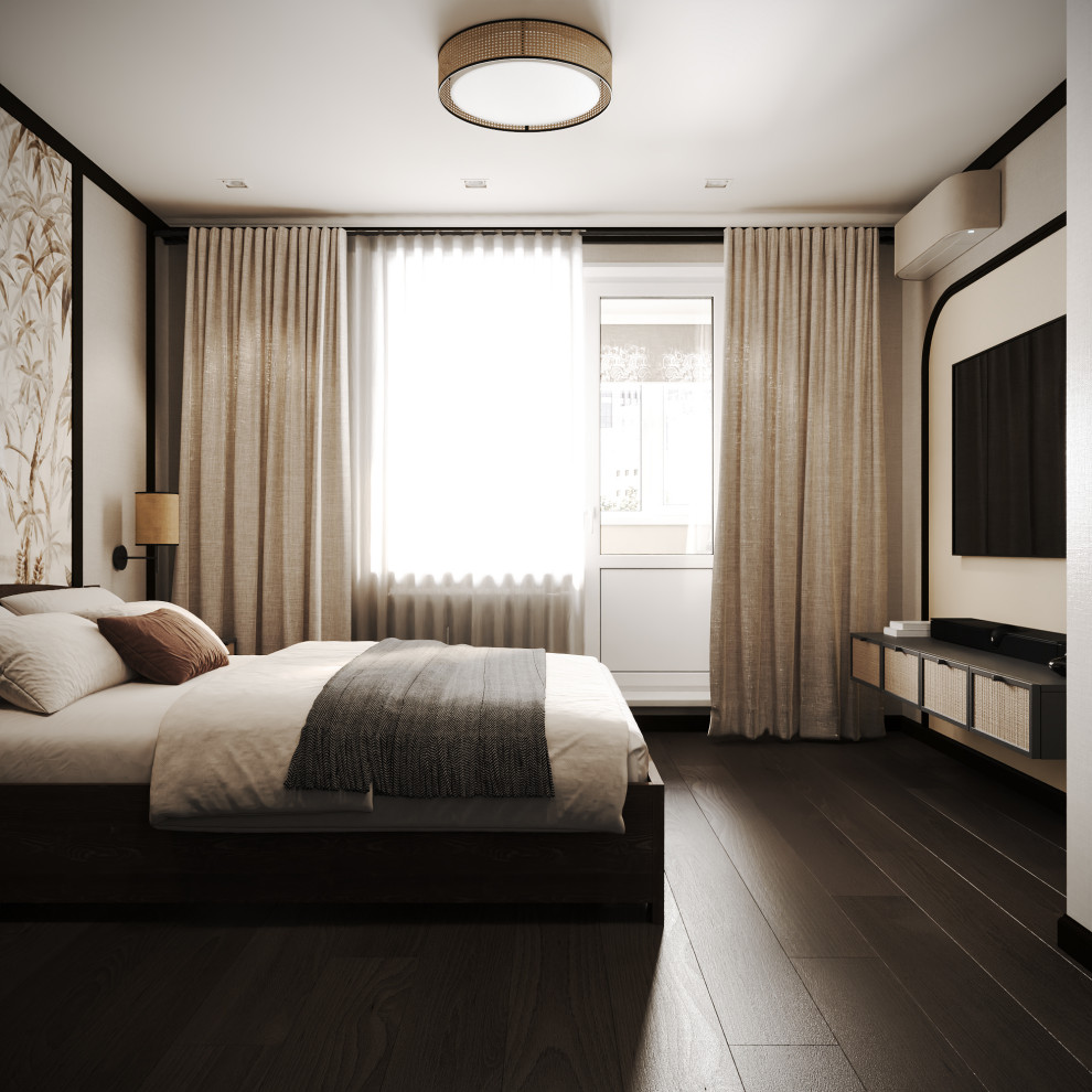 Дизайн мастер-спальни с балконом