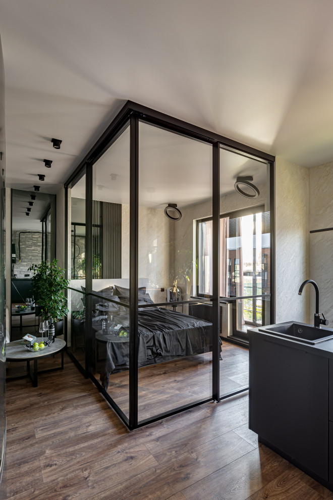 ЖК САМПО. 1-комнатная квартира в брутальном стиле, "от бетона" до заселения