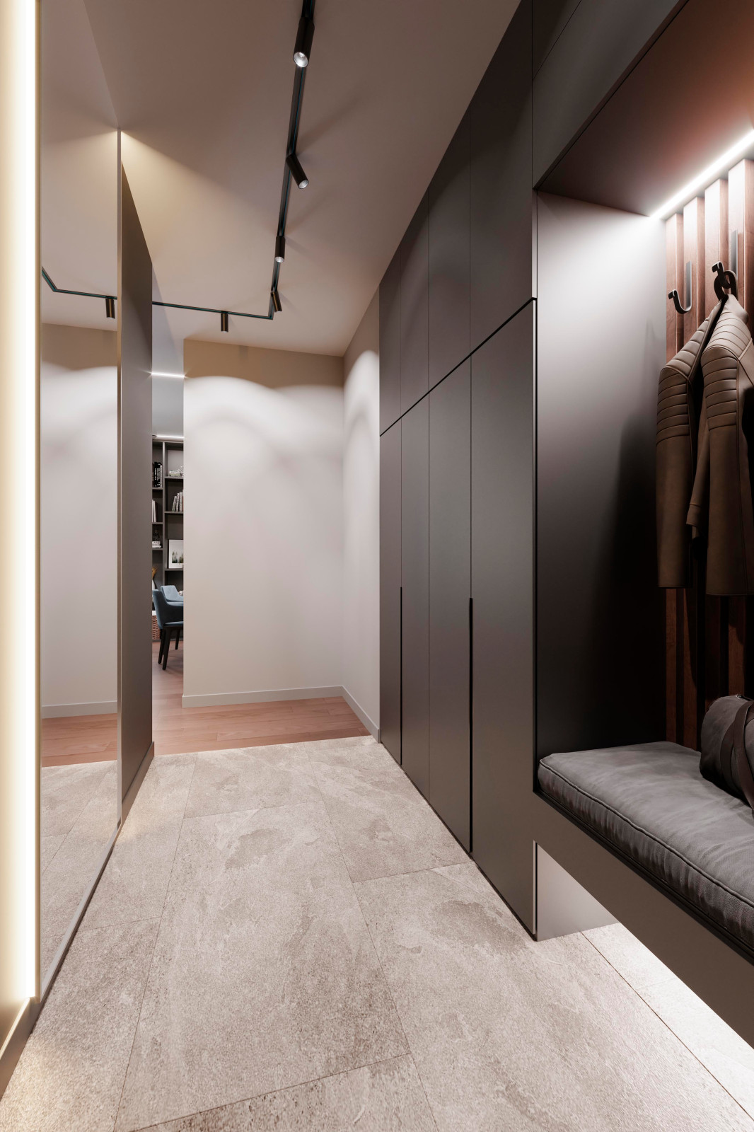 Дизайн и ремонт квартиры в ЖК «Level Амурская» — Сложный серый