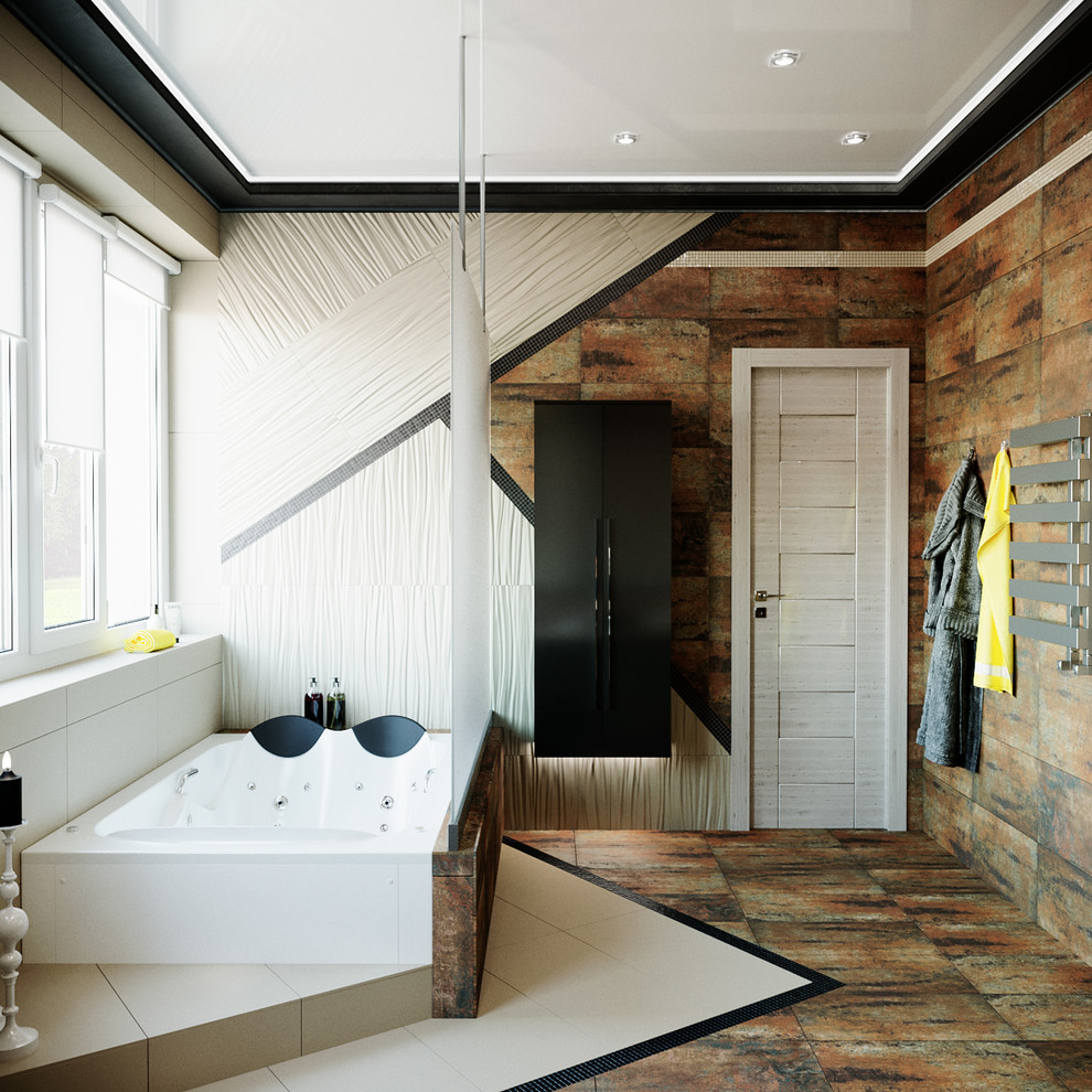 Современная ванная комната для молодой семьи