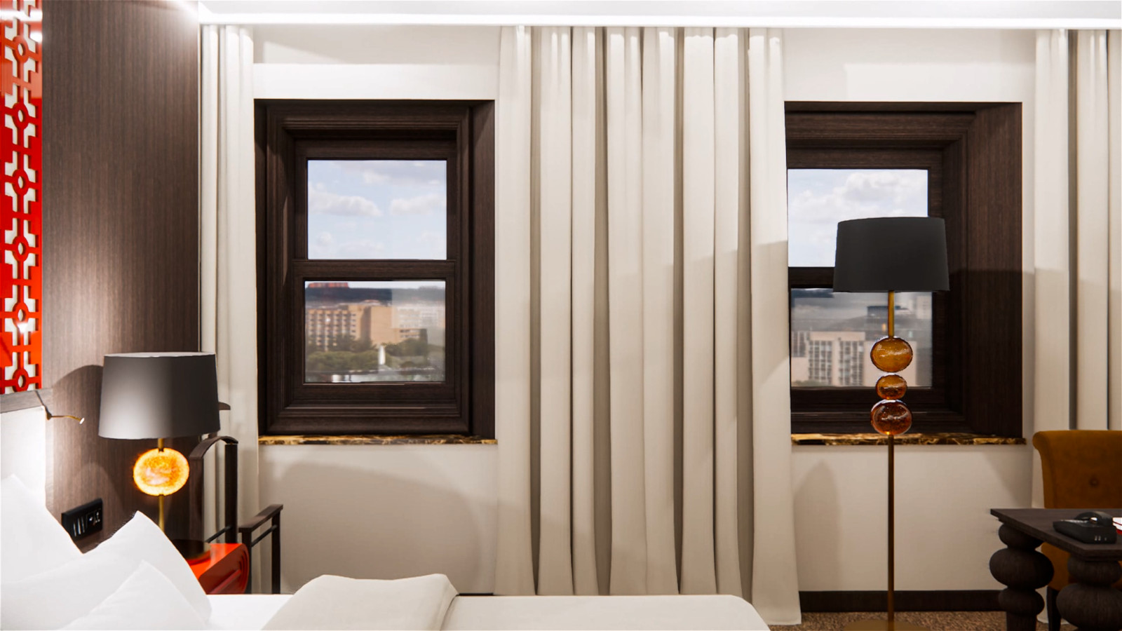 Визуализация проекта отеля в китайском стиле