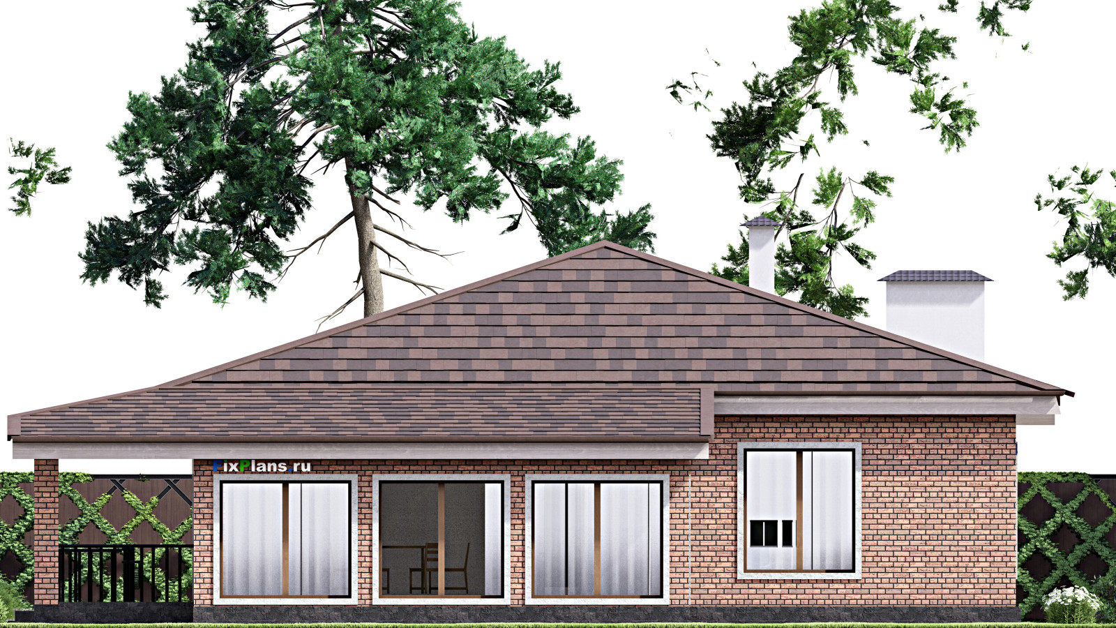 Проект одноэтажного дома 15х21м S208м2 F-14273