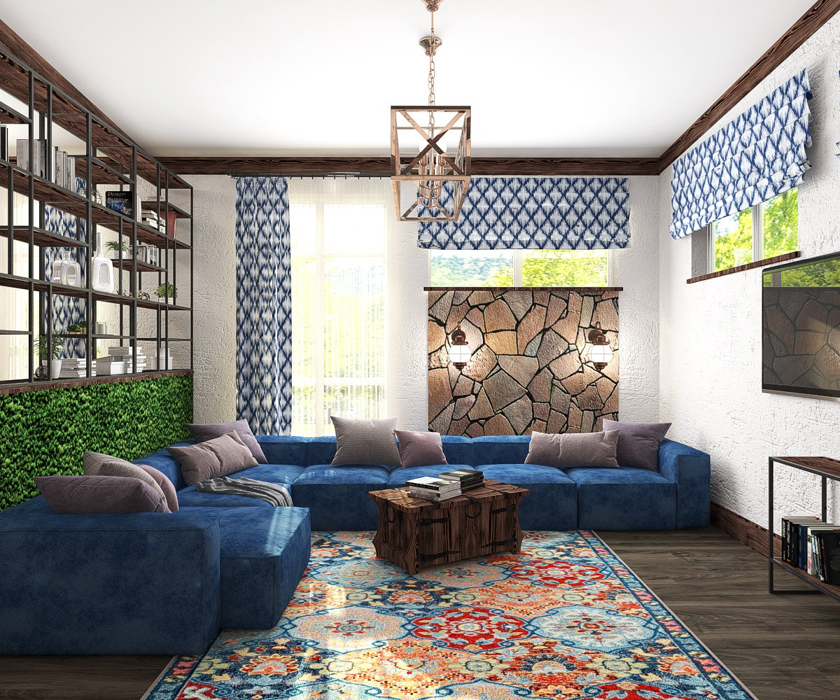 Дизайн-проект гостиной-столовой площадью 177кв.м - зоны отдыха