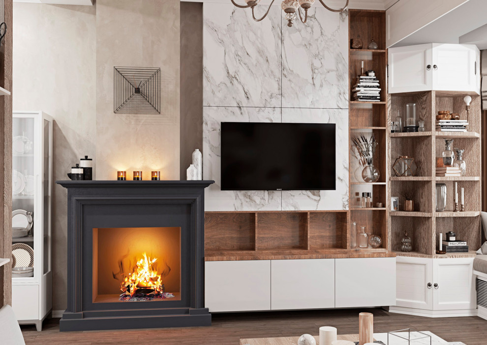 Дизайн гостиной с эркером