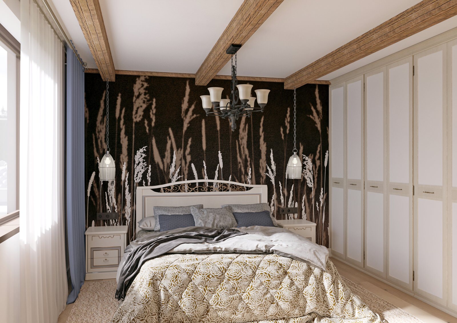 Обложка проекта: Спальня в стиле кантри