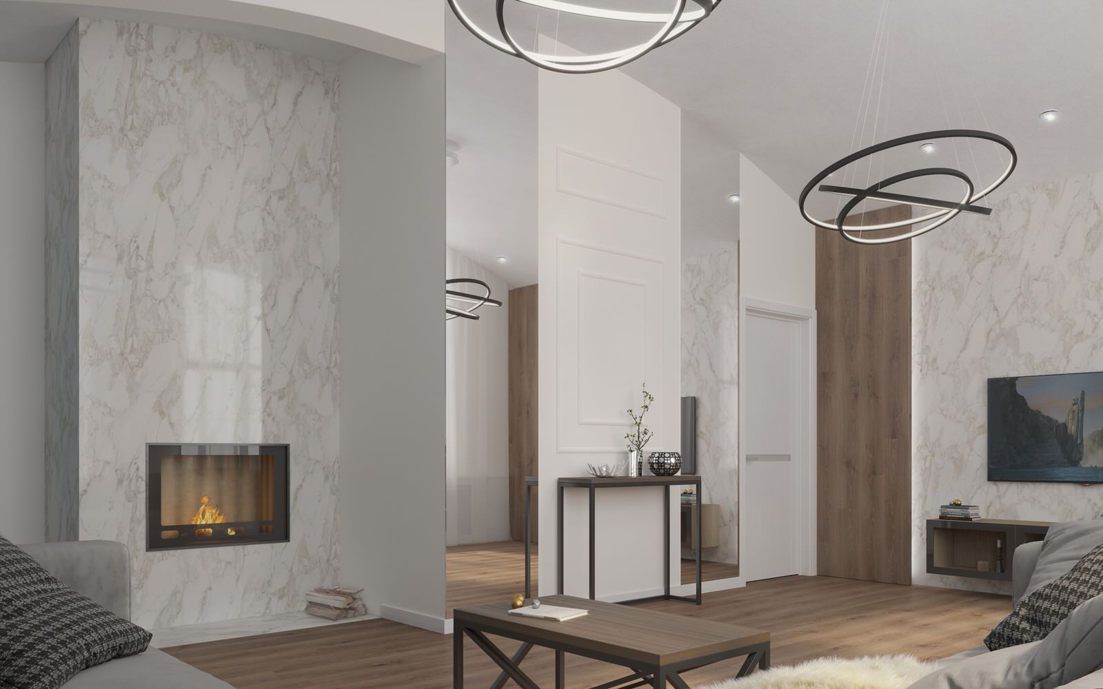 Обложка проекта: Квартира с камином