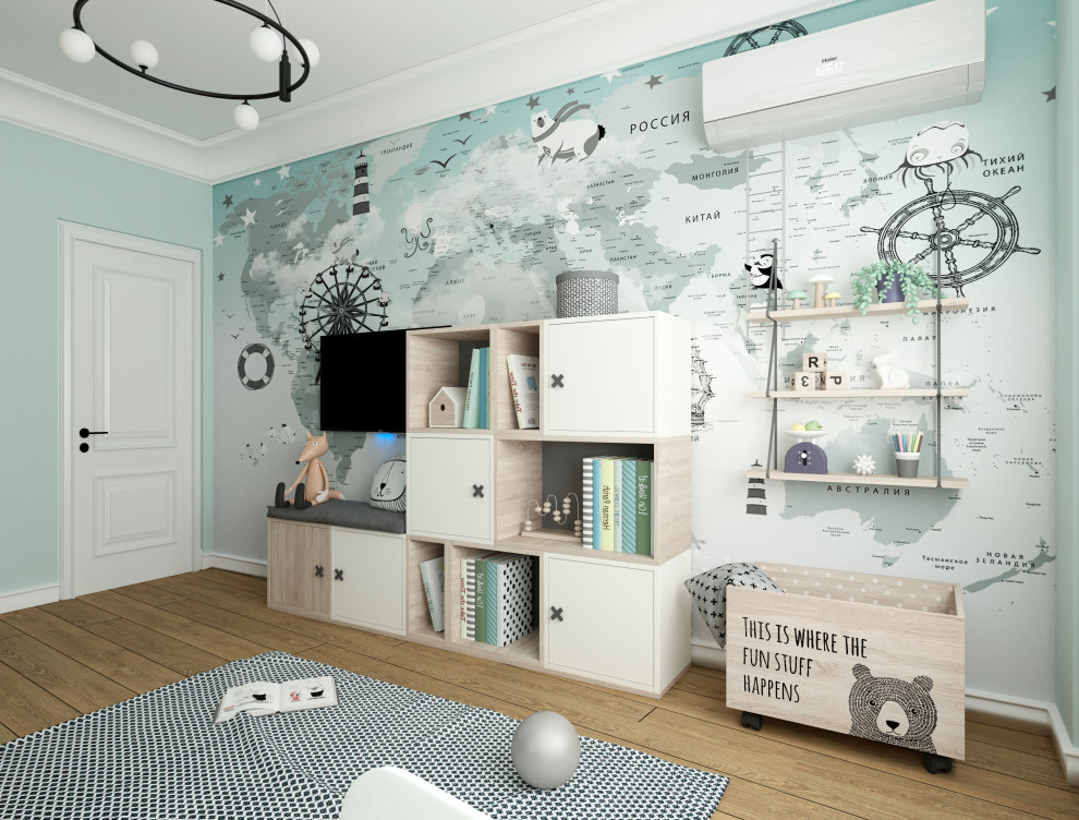 Сложное зонирование: спальня+кабинет+коридор. Обновление лоджии и детской.