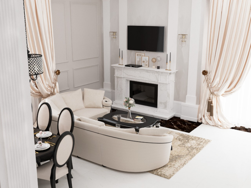 Загородный дом (кухня,гостиная) в стиле арт деко