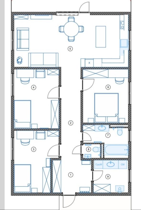 Обложка проекта: Планировочное решение маленького домика с нуля
