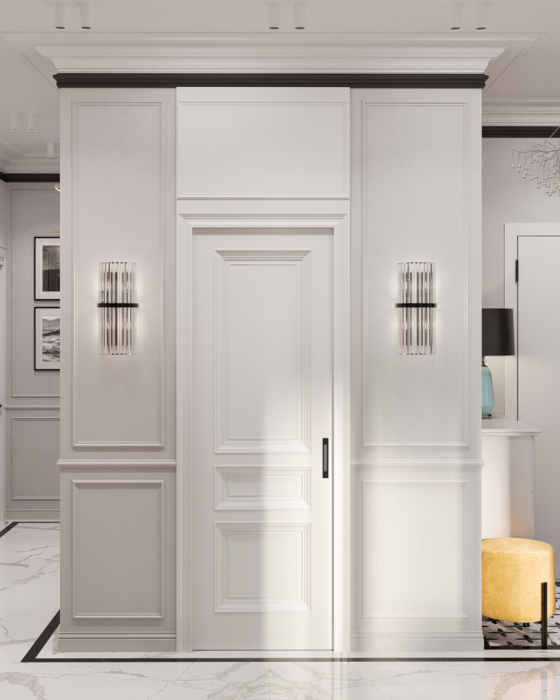 Стильный интерьер с элементами ар-деко в ЖК Петровский квартал на воде - 99 м2