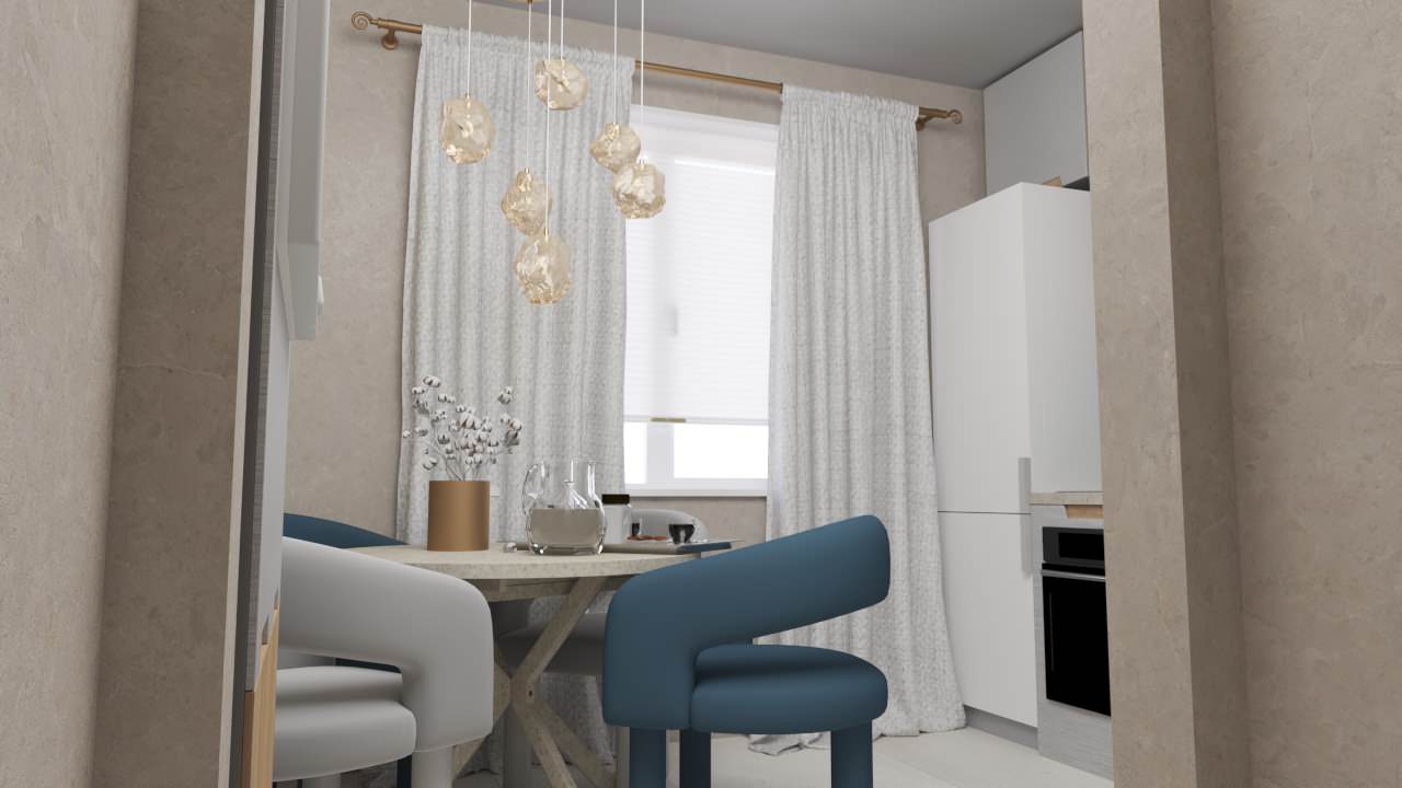 Кухня с декоративным панно