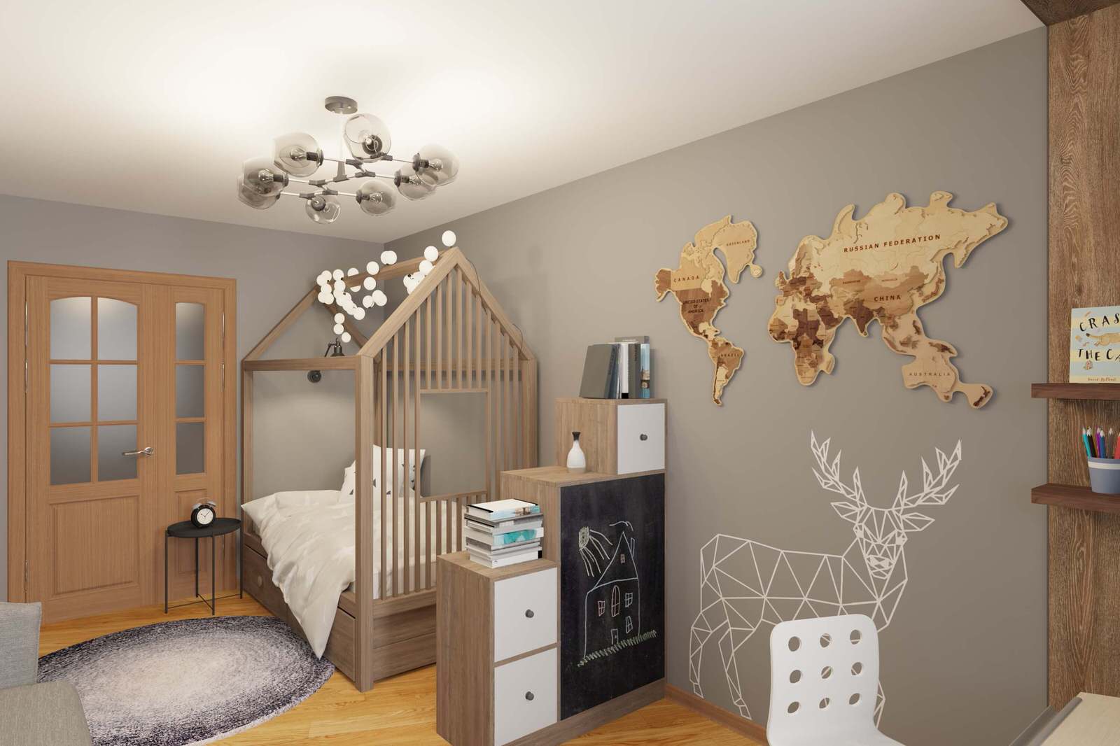 Трехкомнатная квартира 75м2 в стиле лофт, в доме серии П-3