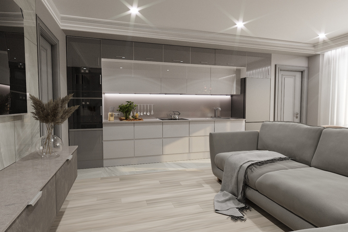 Обложка проекта: Трехкомнатная квартира в ЖК "Серебряный бор"