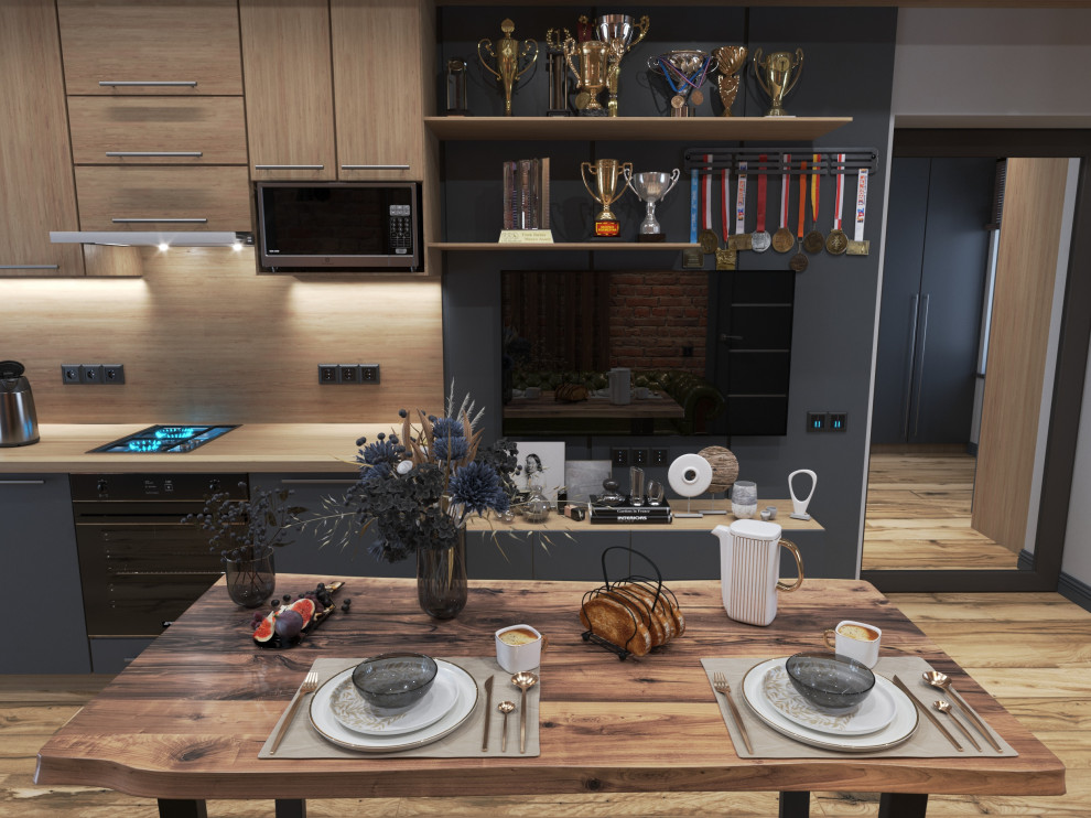 Дизайн проект кухня-гостиная