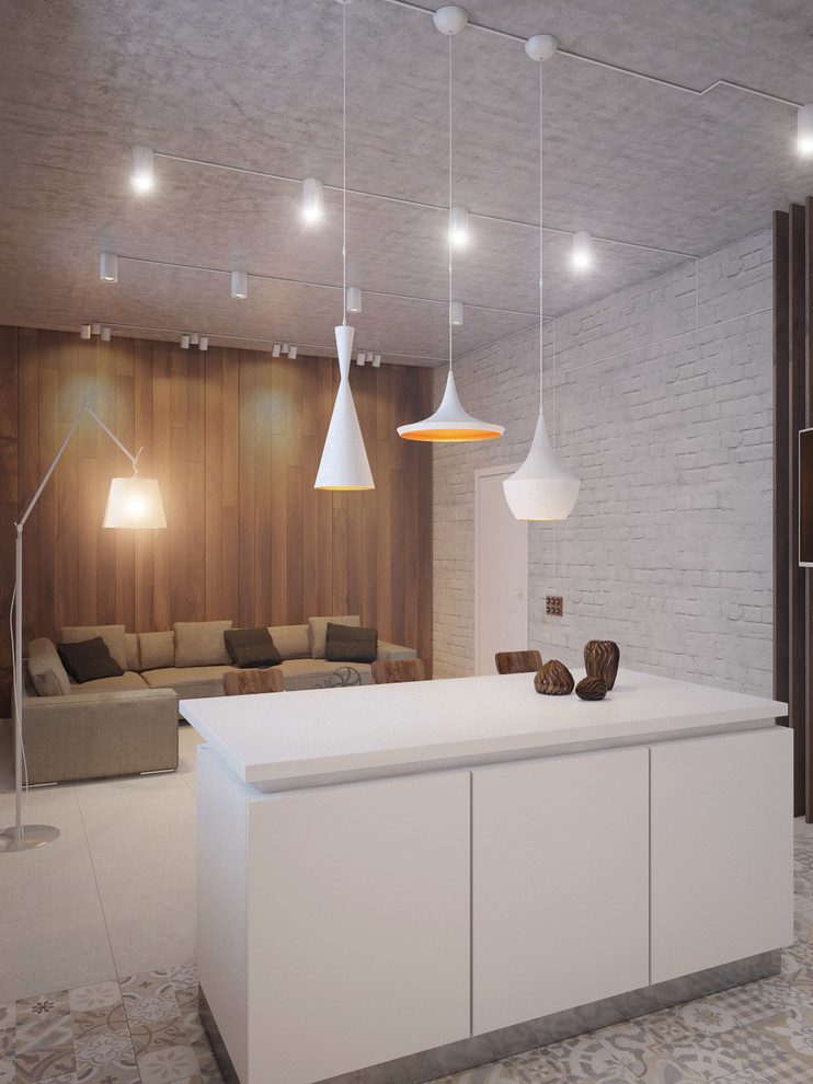 цокольный этаж, кухня-гостиная