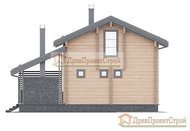 Проект бани № 159. Баня из бруса массива естественной влажности 140 х 140, 106,