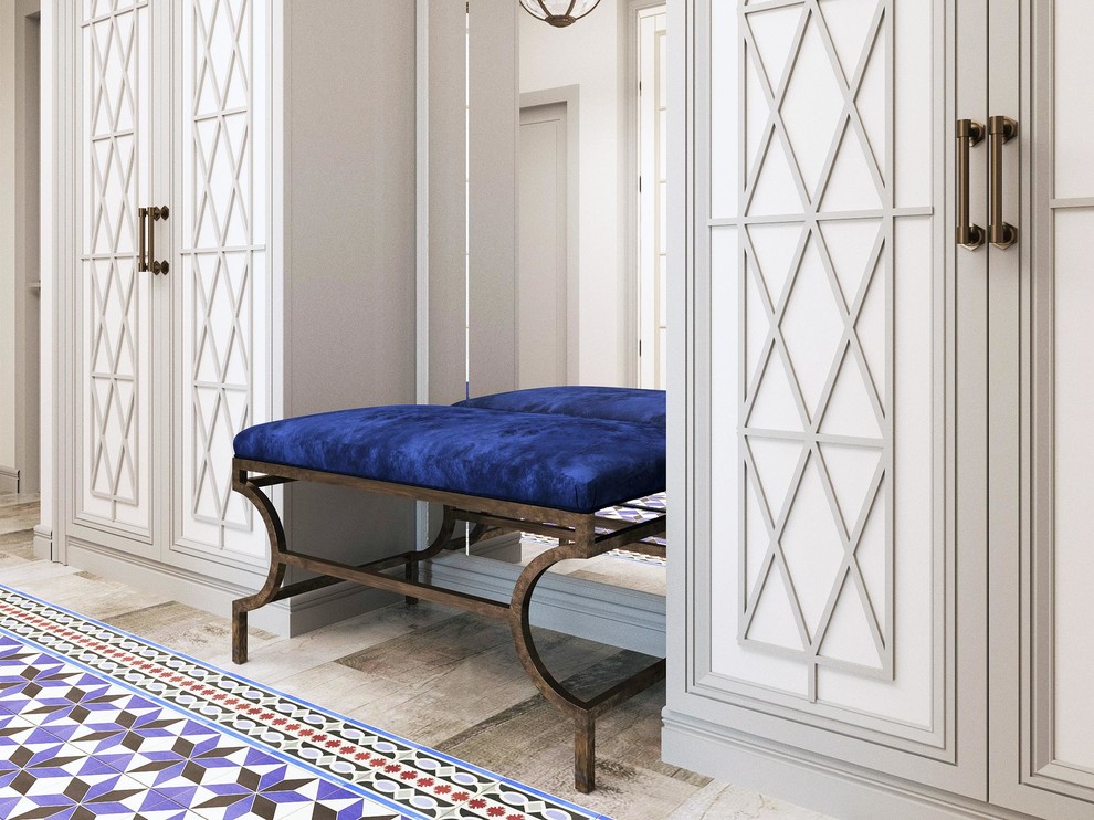 Неоклассический интерьер трехкомнатной квартиры для ЖК Покровский