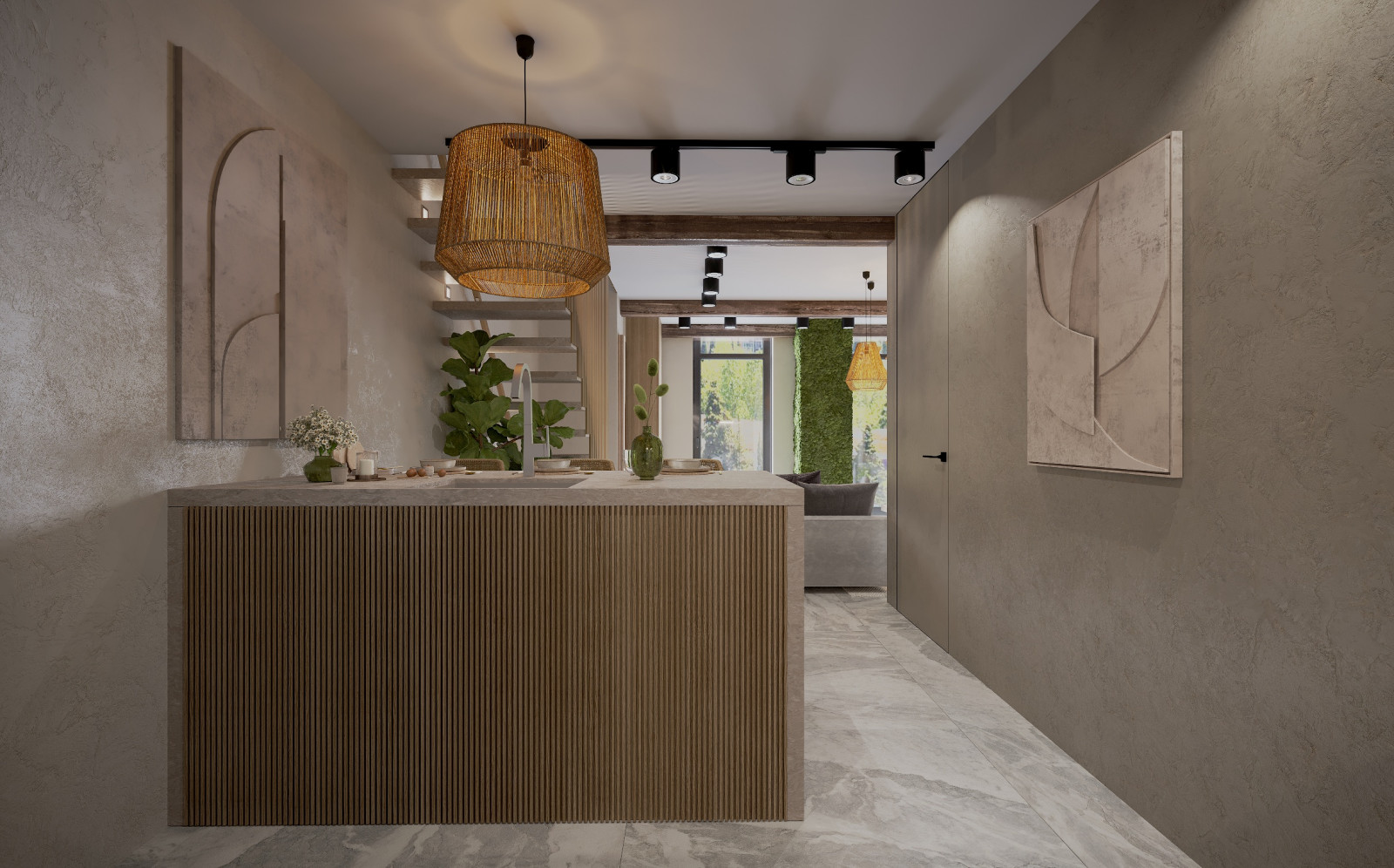 Двухуровневые апартаменты  76 кв.м