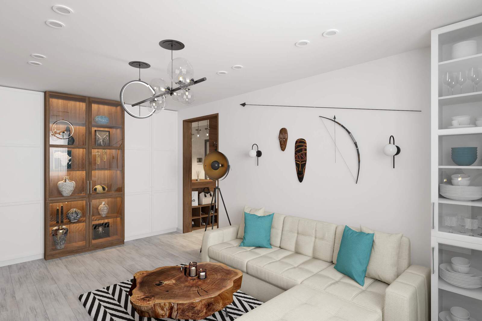 Трехкомнатная квартира 78 м2 в современном стиле, в доме серии П-44