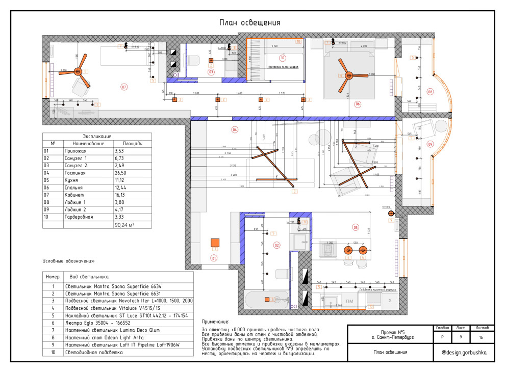 Альбом Дизайн-проекта трехкомнатной квартиры