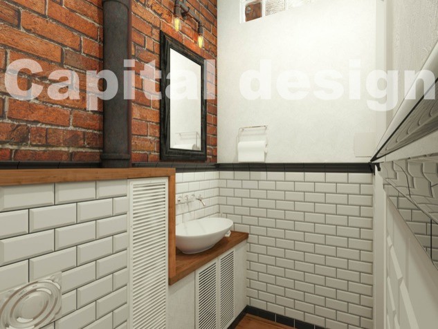 Санузел офиса в стиле лофт