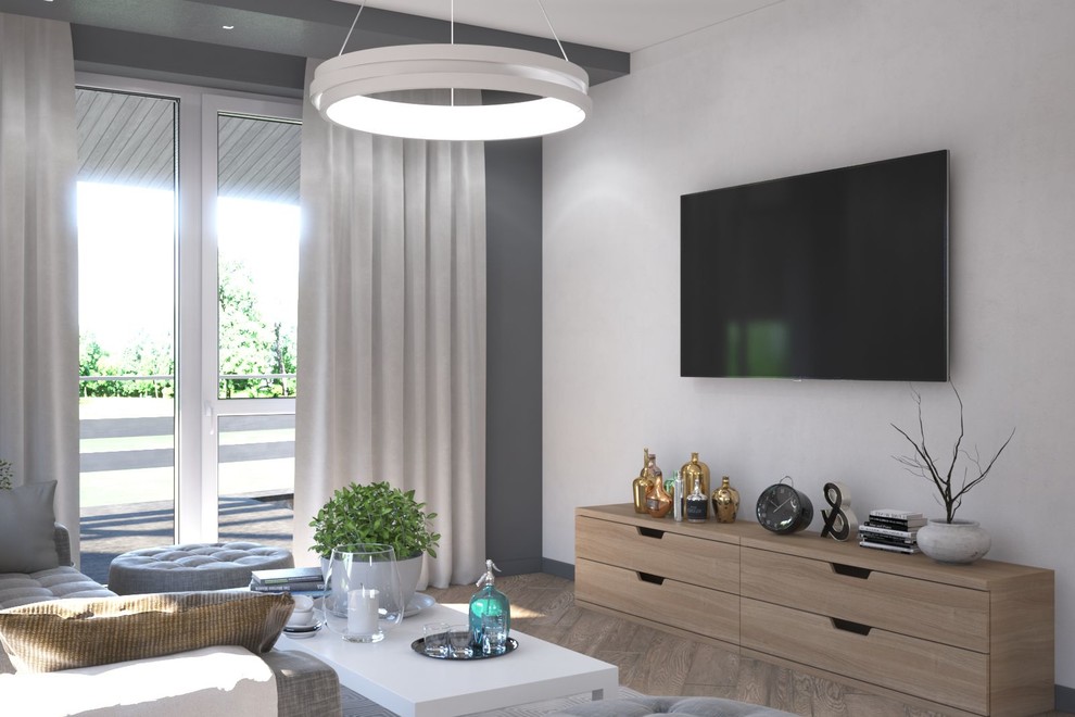 Гостиная с кухней и обеденной зоной