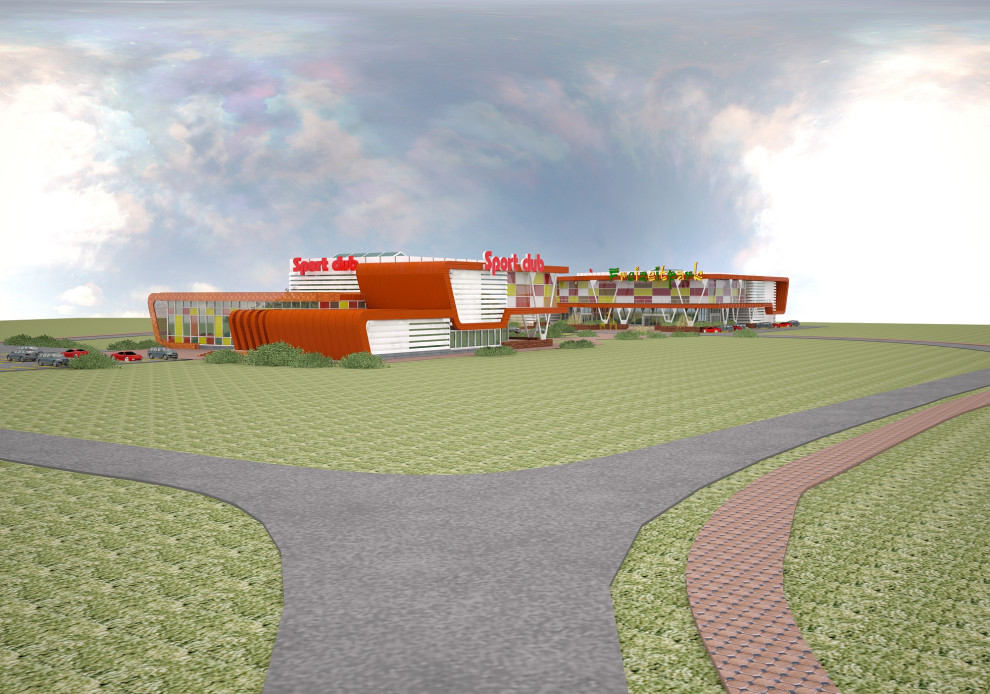 Архитектурный концепт центра семейного досуга и спорт клуба в городе Мелне