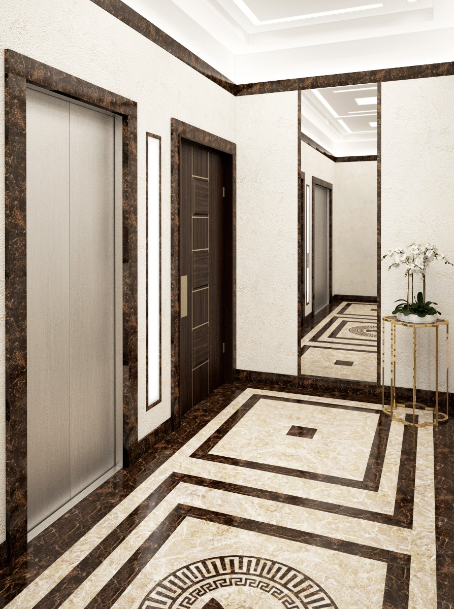 Дизайн лифтового холла в ЖК ZvonarskyDeluxe