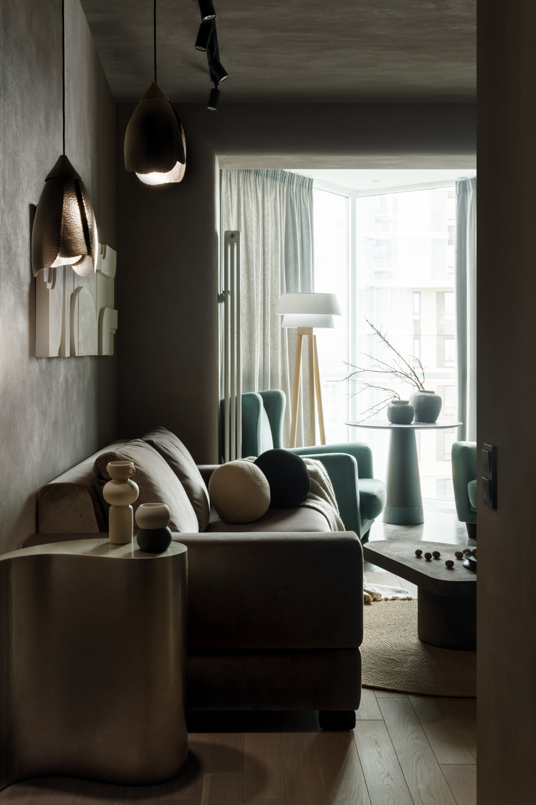 Обложка проекта: Kitchen for dining and relax/Кухня-гостиная в приглушённых тонах