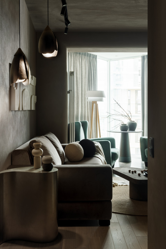 Обложка проекта: Kitchen for dining and relax/Кухня-гостиная в приглушённых тонах