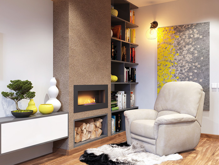 Уютная гостиная с каминной зоной г. С