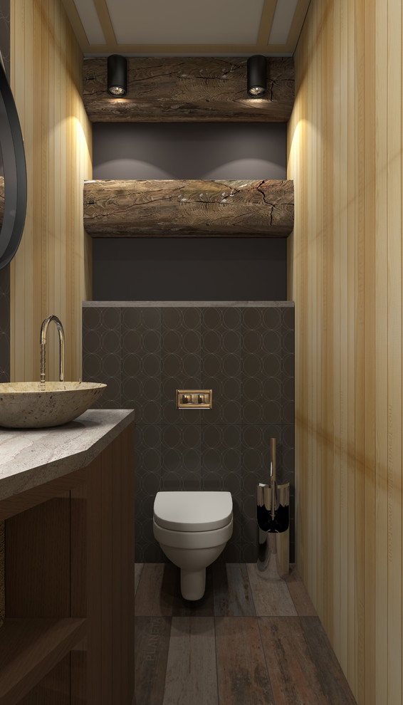 Интерьеры двухэтажной бани. Туалет(вариант 1)