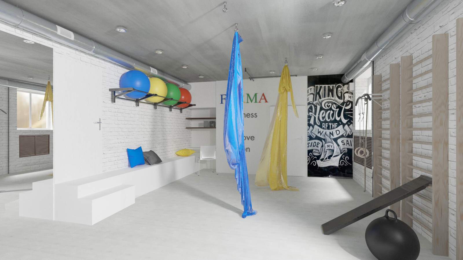 Дизайн интерьера спортивного центра и магазина FORMA