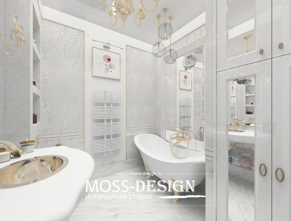 Дизайн двухкомнатной квартиры в современной классике