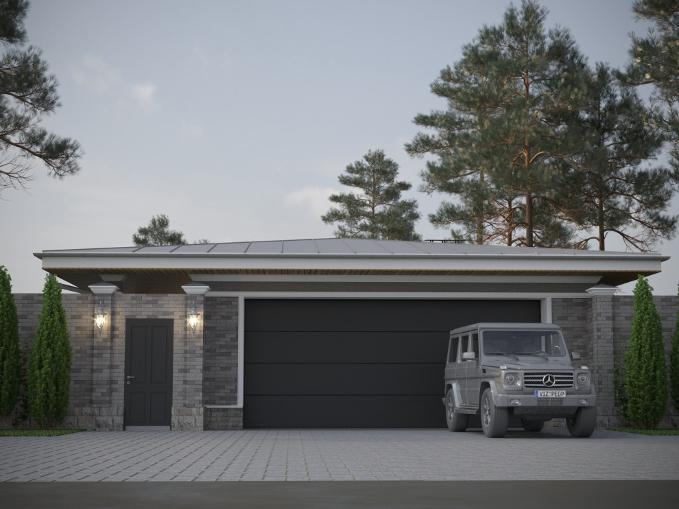 Одноэтажный дом в стиле Райта