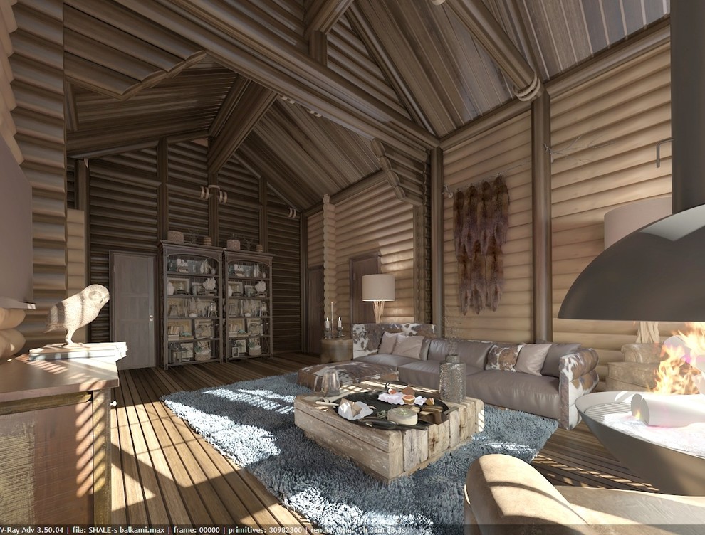 Дизайн загородного срубового дома