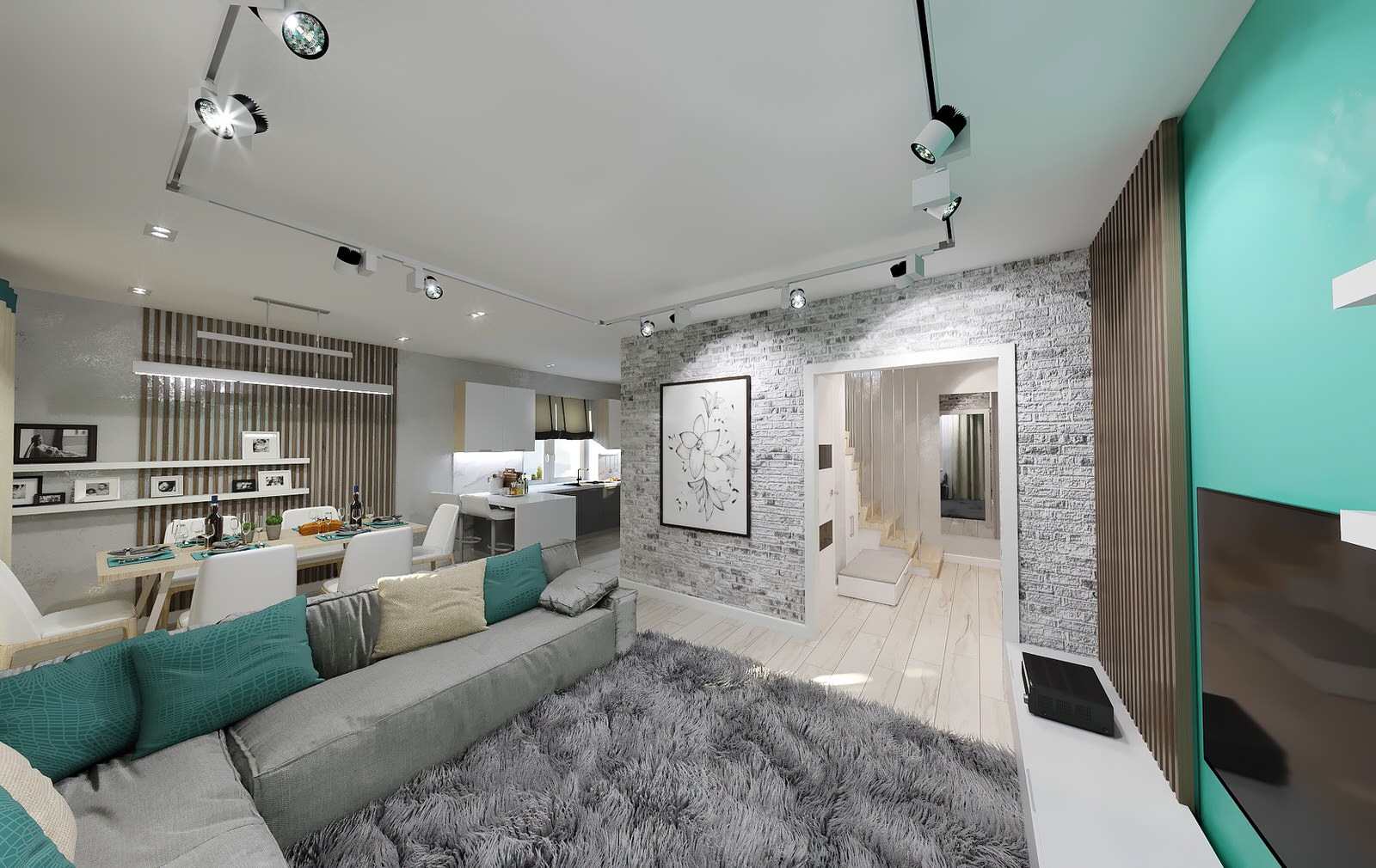 Квартира в бирюзе